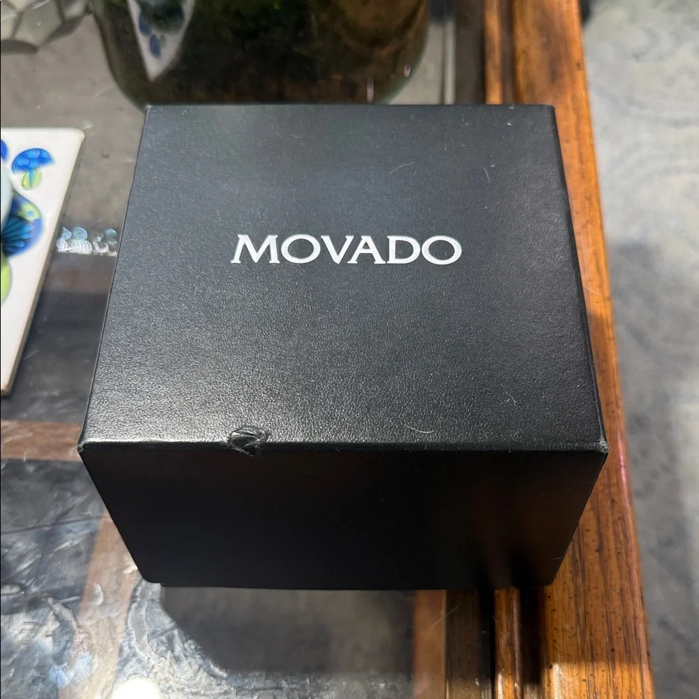 Movado Silver Bracelet Watch with Black Dial - Picture 5 of 5